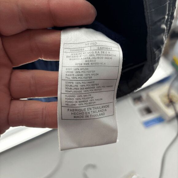 NIKE MEN SIZE XL DARK GRAY FULL ZIP FLEECE LINED GRAY PARKA JACKET HOODED Y2K - Picture 6 of 8